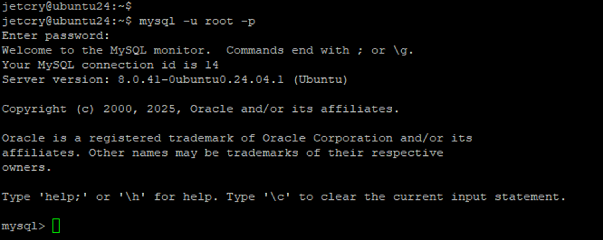 вход root с паролем