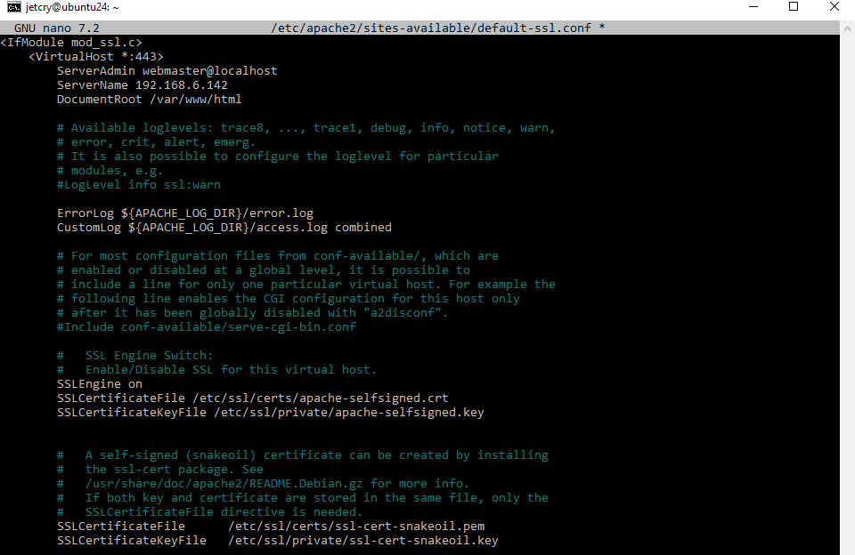 параметры в default-ssl.comf