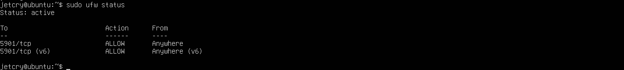 статус ufw