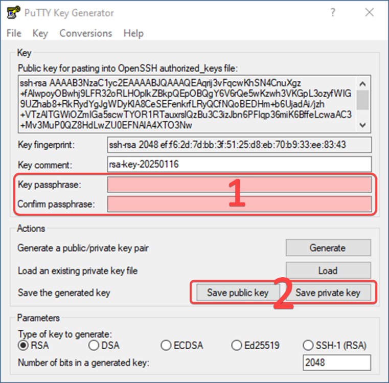 Puttygen_save key